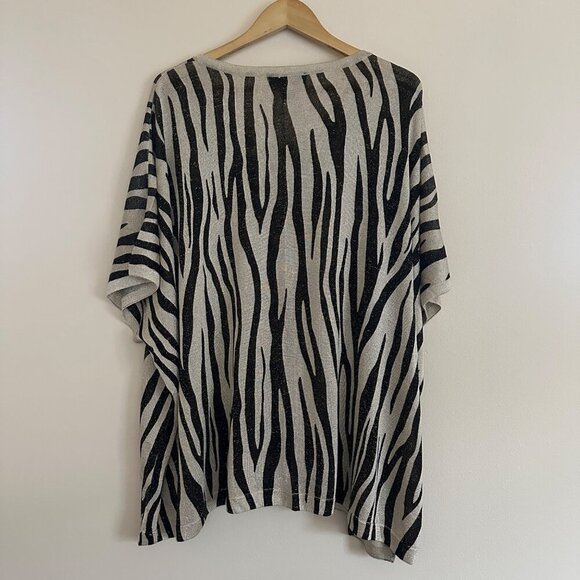 St. John Tiger Stripe Shimmer Knit Trapeze Cardigan Multi Womens Size Large 2014 - Picture 11 of 11